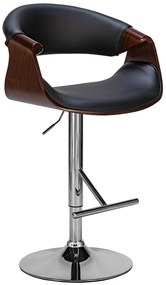 Elegante Barhocker Foley İn Ecopelle Regolabile Con Schienale E Braccioli / Walnuss/schwarz