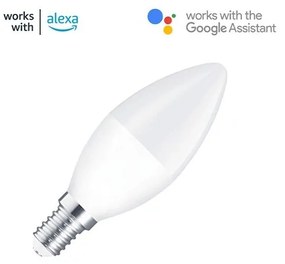 Lampada LED E14 5W smart CCT WiFi - Amazon Alexa e Google Home Colore Bianco Variabile CCT