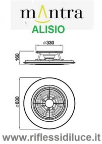 Mantra alisio plafoniera ventilatore diametro 63 cm colore alluminio