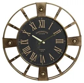 Orologio da Parete Home ESPRIT Nero Dorato Ferro Vintage 60 x 8 x 60 cm