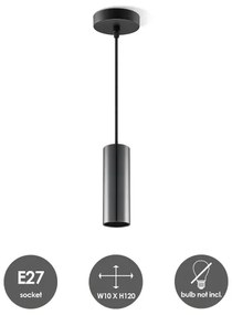 Lampadario a sospensione con filo SAGA 1xE27/40W/230V nero