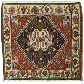 Shiraz Tappeto persiano 70 x 70 Rosso (Iran) Annodato A Mano