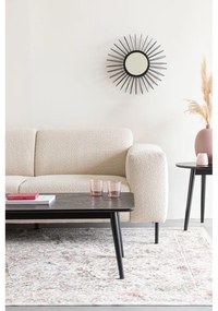 Tavolino da salotto nero con piano effetto rovere 60x120 cm Fabio – White Label