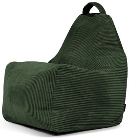 Puof a sacco verde con rivestimento in velluto a coste Play Amuse – SLOWDOWN