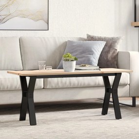 Tavolino Salotto Telaio A Y 110x40x45 Cm Legno Pino E Acciaio /