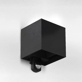 Brilagi - Lampada da parete per esterni CUBE LED con sensore, 6 W, 230 V, nera