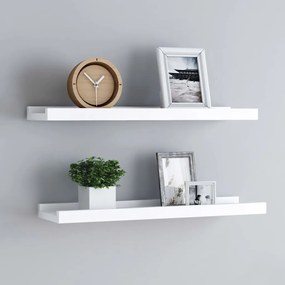 Mensole Con Sporgenza 2 Pz Bianche 40x9x3 Cm Mdf /