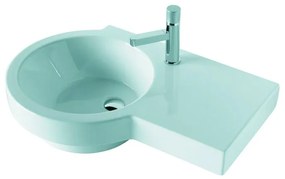 Lavabo sospeso ovale Tutto Evo lato sinistro L 75 x H 18 x P 22 cm