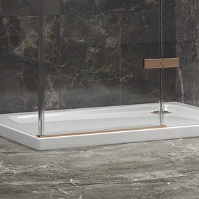 Box doccia 80x100 telaio colore rame porta battente laterale fisso 80cm | KT5000RG - KAMALU