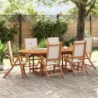 Sedie da Giardino Pieghevoli 6 pz Massello d'Acacia e Textilene 3279239