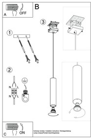 Sollux SL.0327 - Lampadario a sospensione con filo LAGOS 1 1xGU10/10W/230V nero