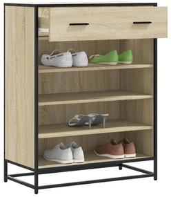 Scarpiera Rovere Sonoma 75x38x97,5 Cm Legno Multistrato Metallo /