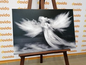 Quadro su tela – Aspetto dell'angelo tra le nuvole in bianco e nero