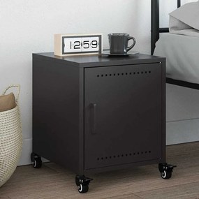 Comodino Nero 36x39x43,5 Cm İn Acciaio /