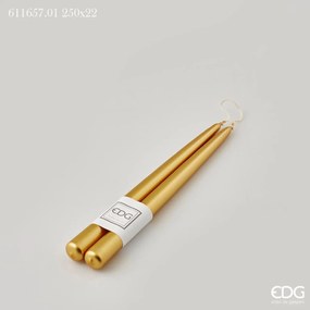 EDG coppia candele stelo 25 cm colore oro