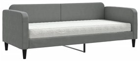 Divano Letto con Materasso Grigio Scuro 80x200 cm in Tessuto