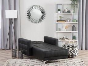 Chaise longue in pelle sintetica nera ABERDEEN Beliani