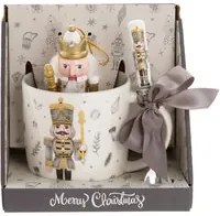 Set tazza, cucchiaino e Schiaccianoci oro