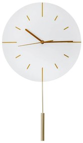 Orologio da parete con pendolo pr. 30 cm 1xAA bianco/oro