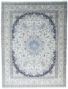 Nain Tappeto 340x440 Beige (Iran) Annodato A Mano