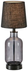 Lampada da tavolo nera con paralume in juta (altezza 43 cm) Costero - Markslöjd