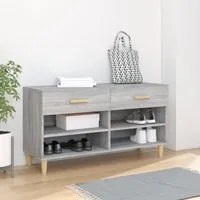 Scarpiera Grigio Sonoma 102x35x55 cm in Legno Multistrato 817568