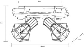 Globo 54017W-2 - Luce Spot PRISKA 2xE27/60W/230V