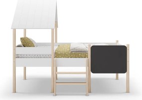 Letto per bambini rialzato in legno di pino bianco 90x190 cm Mint - Marckeric