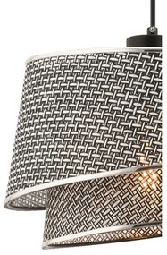 Lampada a sospensione con cavo BARETTE 1xE27/60W/230V grigio/cromo lucido