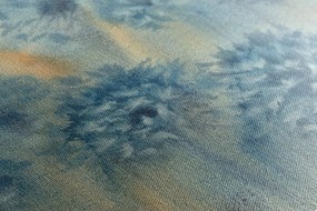Quadro su tela – Dente di leone blu in acquerello