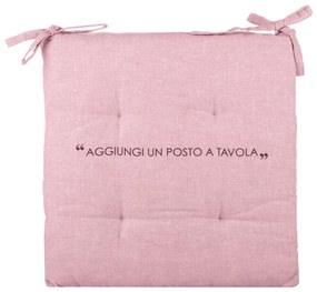 Cuscino sedia 40x40 cm malva con scritta