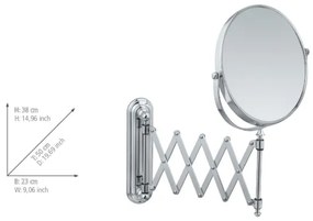WENKO 3656241100 - Specchio cosmetico TELESCOPE DELUXE 23x38 cm finitura cromata lucida