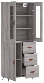 Credenza grigio sonoma 69,5x34x180 cm in legno multistrato