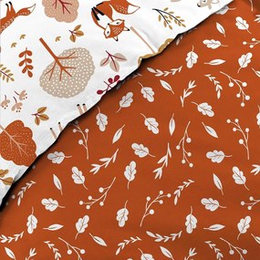 Set copripiumino e federa da bambini bianco/color terracotta in cotone per letto singolo 140x200 cm Roxy – douceur d'intérieur