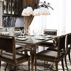 Lampadario a sospensione con catena RETRO II 5xE27/60W/230V nero