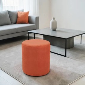 Pouf Tondo Dante D 40 cm in Tessuto Antimacchia Arancio