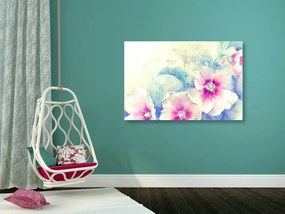 Quadro su tela – Illustrazione acquerello di fiori rosa
