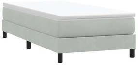 Giroletto Molle Senza Materasso Grigio Chiaro 80x210 Cm Velluto /