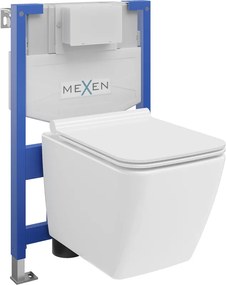 Mexen set a incasso WC telaio Fenix XS-F con vaso WC Vega e tavoletta a chiusura rallentata, bianco lucido - 68030654000