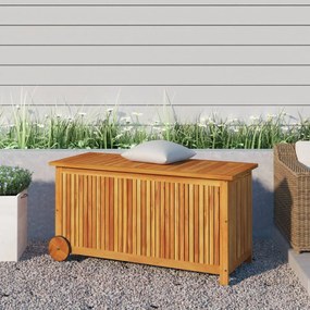 Contenitore Giardino Con Ruote 113x50x58 Legno Massello Acacia /