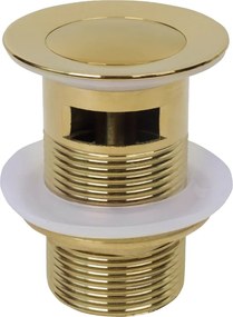 Mexen tappo clic-clac piccolo rotondo con troppopieno, dorato - 79925-50