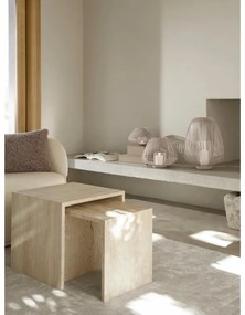 Scatole in set con coperchio/decorative beige in finta pelle 2 pz 40x30x11 cm Sahla – Blomus