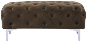 Pouf chesterfield in Microfibra aspetto Pelle invecchiata - EDWINA