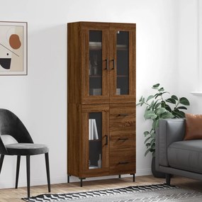 Credenza Rovere Marrone 69,5x34x180 Cm İn Legno Multistrato /