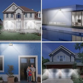 Brilagi-LED lampada solare da parete WALLIE LED/4W/5,5V argento con sensore