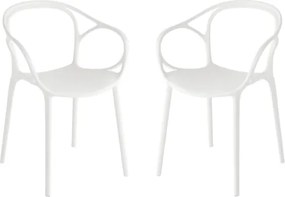 Sedia in polipropilene Bianco per interni ed esterni - HUG 2 sedie