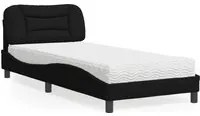 Letto con Materasso Nero 90x190 cm in Tessuto 3208501