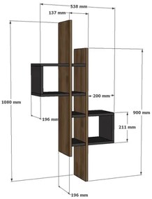 Mensola da parete EMSE 108x53,8 cm marrone/antracite
