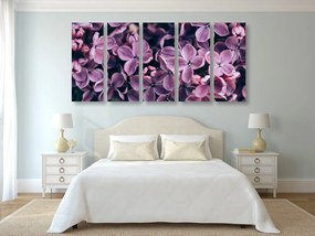 Quadri 5 pezzi – Fiori di lillà viola