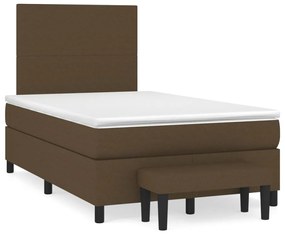 Giroletto a molle con materasso marrone scuro 120x200cm tessuto